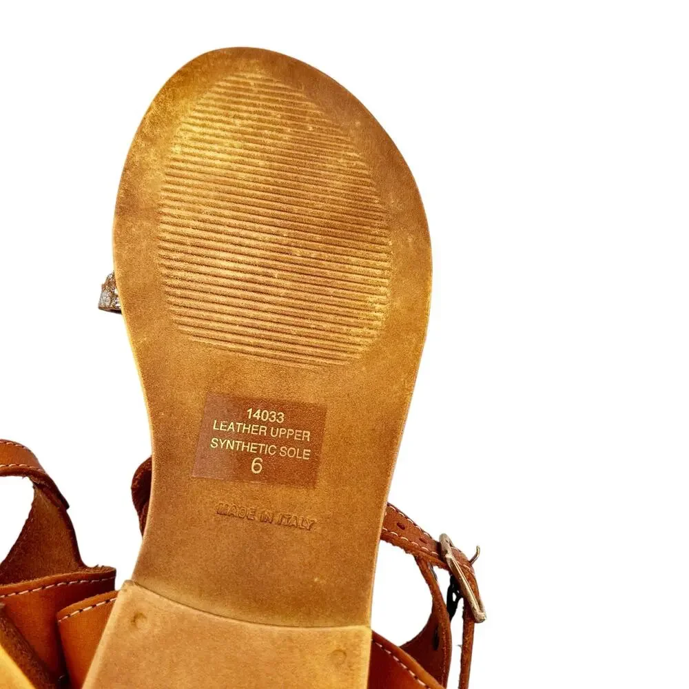 Niccolo Vacari Silver Leather Sandals Sz 6